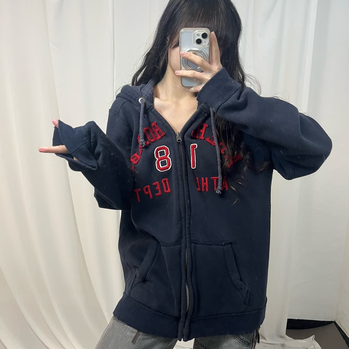 Abercrombie Navy Hoodie Zip-up 상품이미지2