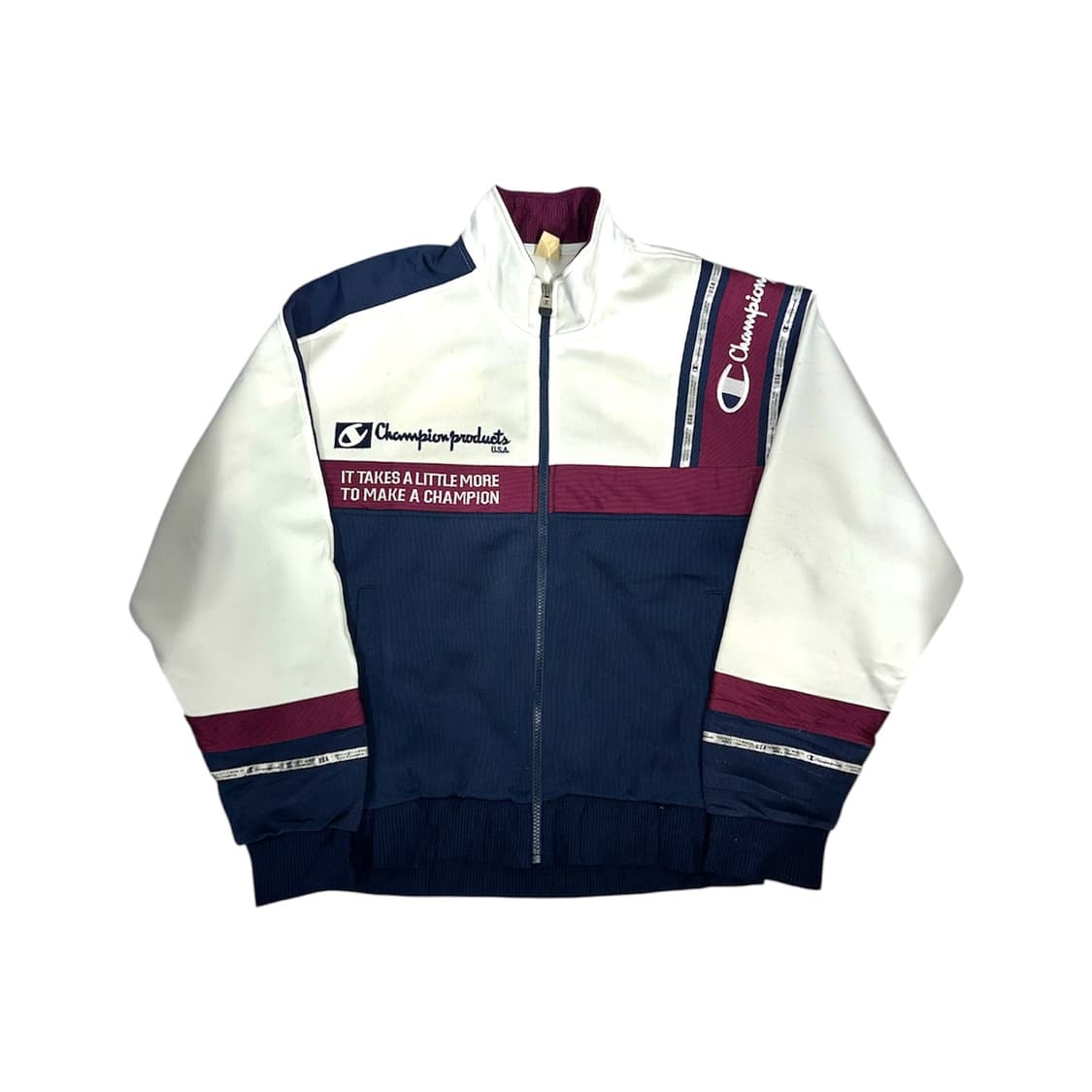 챔피온 화이트 네이비 오버핏 트랙탑 져지 상품이미지5