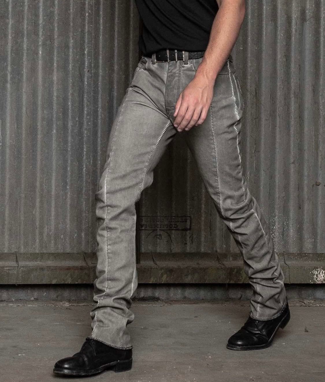 (구매)Marcel Everette overlock j cut denim 상품이미지1