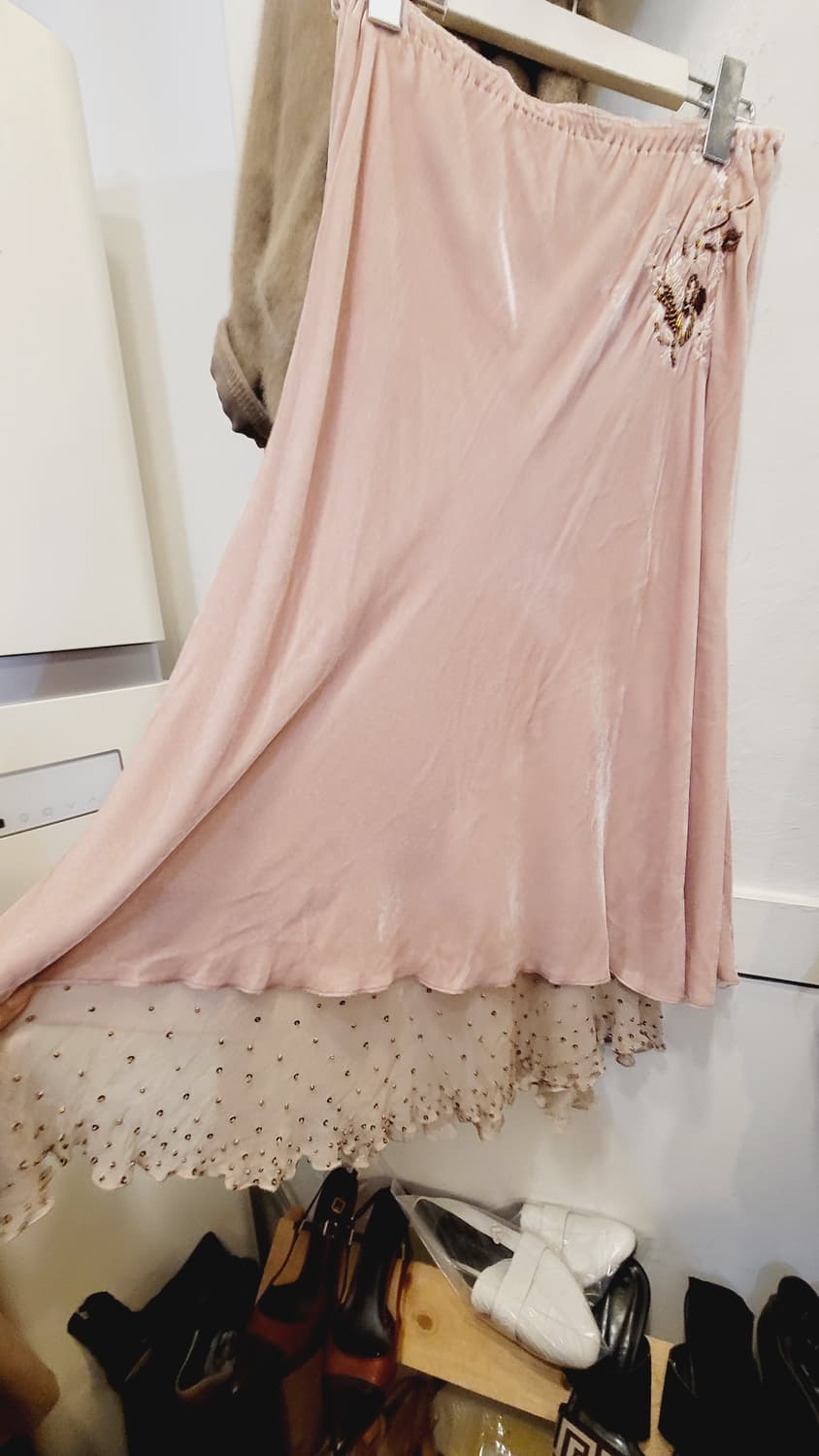 데코 앙고라터치 울 가디건. votrenom 실크벨벳 스커트 상품이미지10