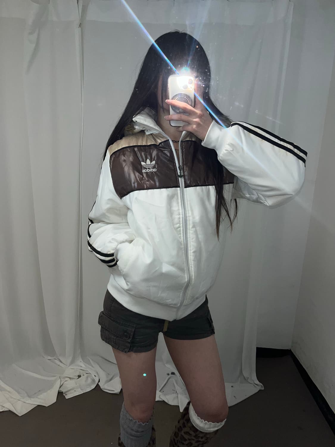 #Adidas 브라운 배색 울프죠 패딩 상품이미지2