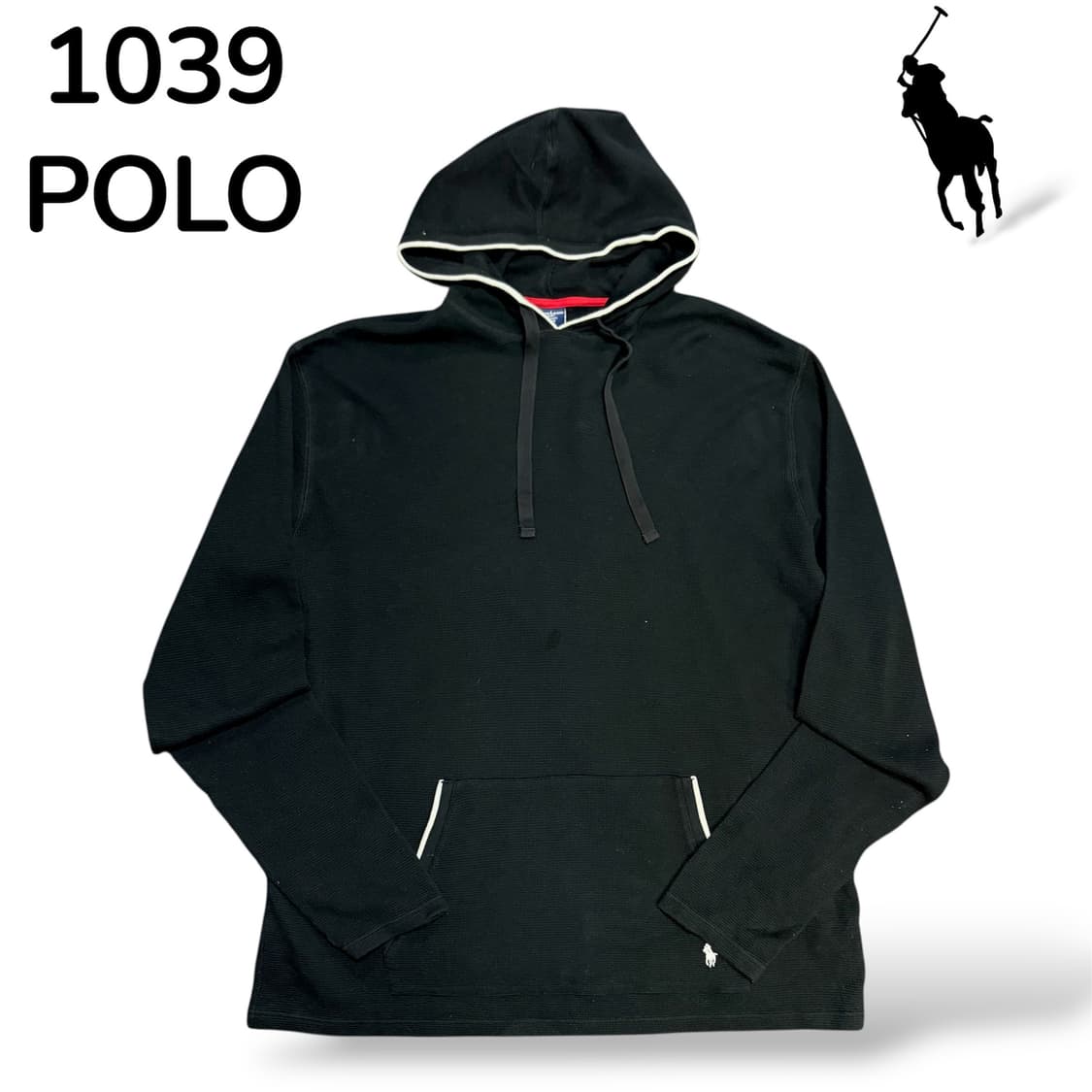 폴로 블랙 와플 후드 XL 상품이미지2