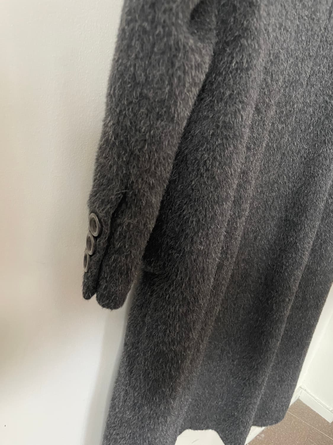 vintage hairy wool single long coat 상품이미지5