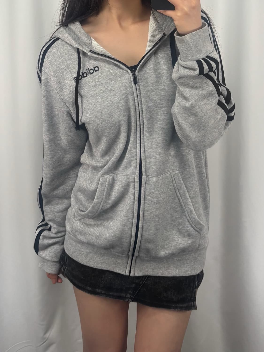 아디다스 그레이 후드집업 상품이미지2