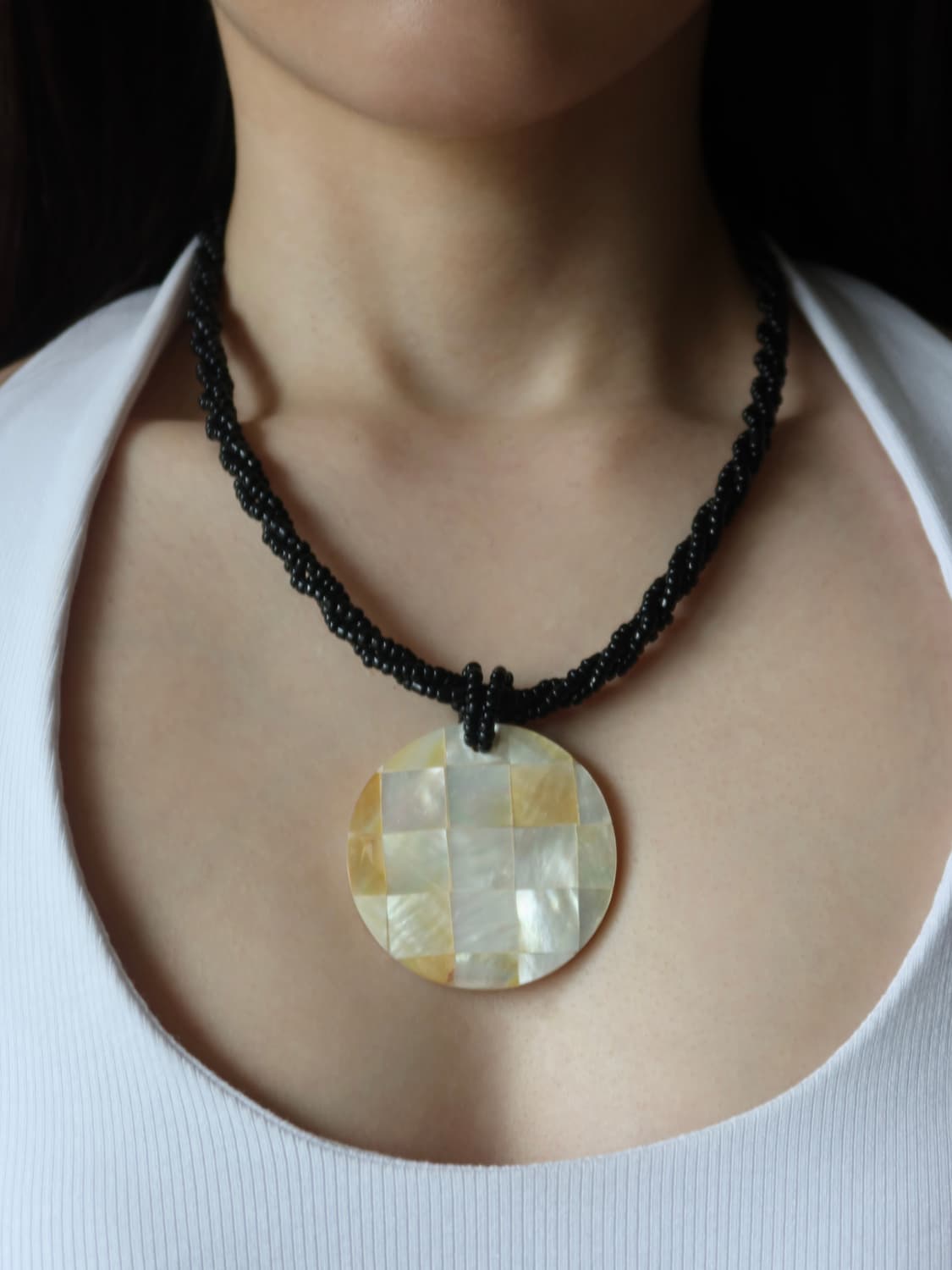 check mosaic necklace 상품이미지1