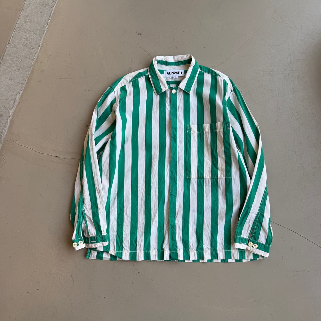 써네이 하프버튼 스트라이프 셔츠 상품이미지2