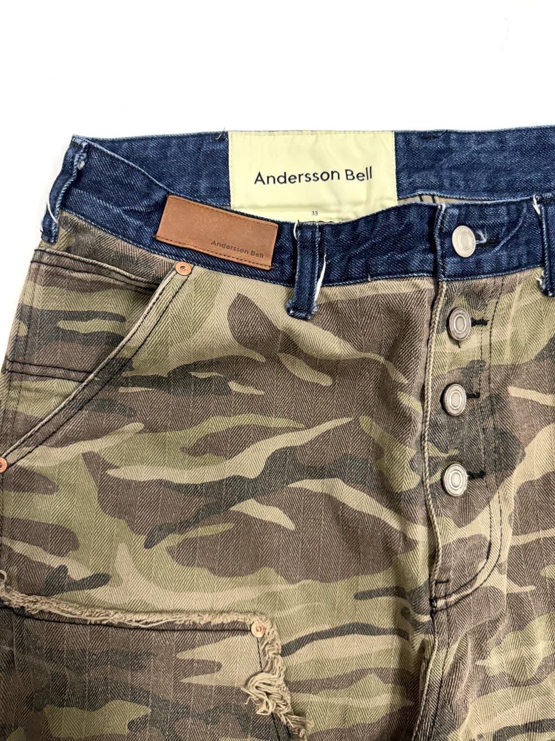 Andersson Bell 카모플라주 리워크 데님 카고 팬츠 상품이미지4