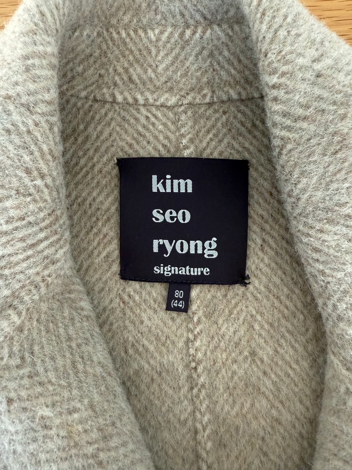 Kim seo ryong 울&알파카 헤링본 논버튼 자켓 상품이미지5