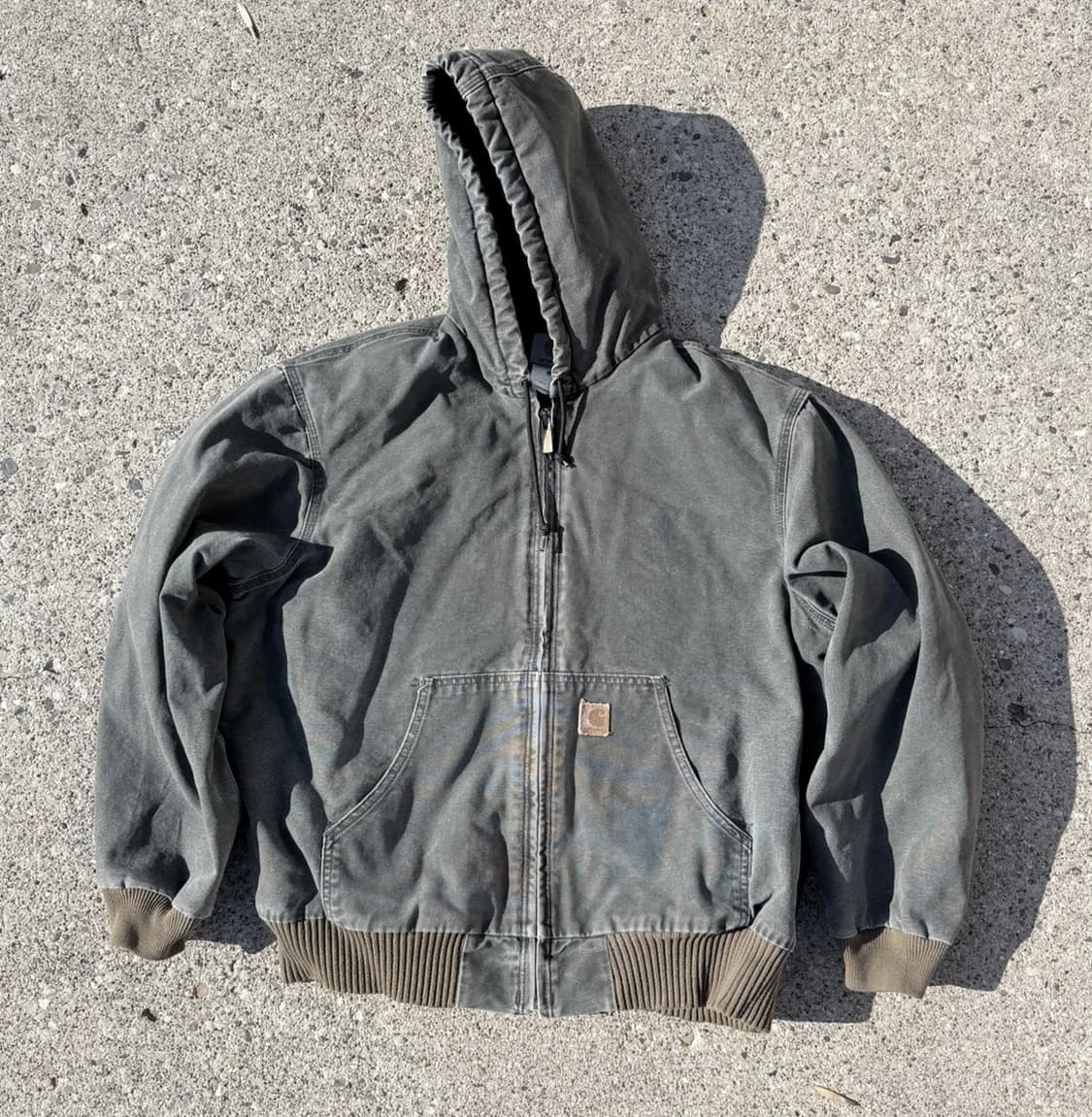 칼하트 J130 빈티지 샌드스톤 덕 액티브 자켓 모스 그린 상품이미지1