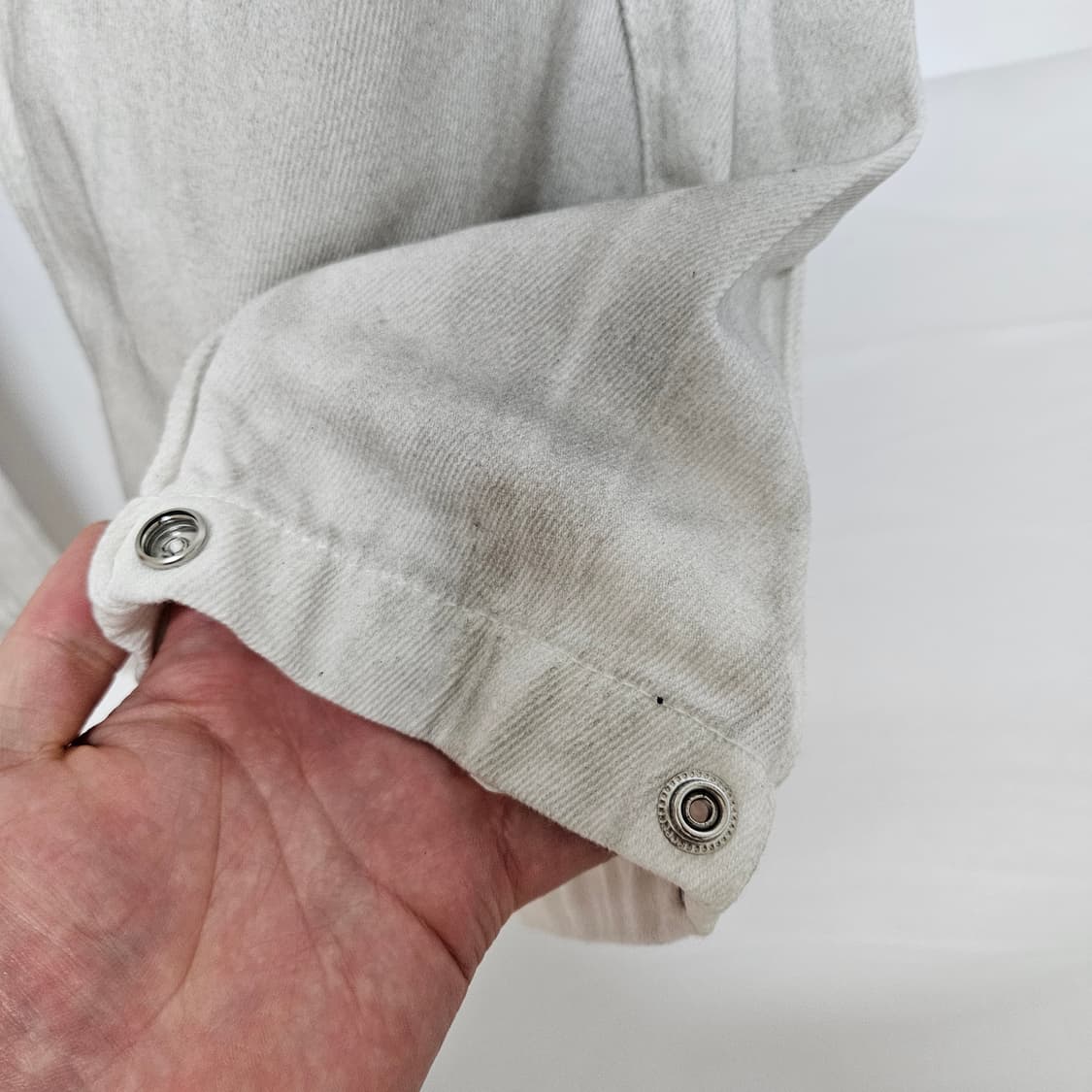 S DNSR 사이드 버튼 더티 화이트 데님팬츠 상품이미지4