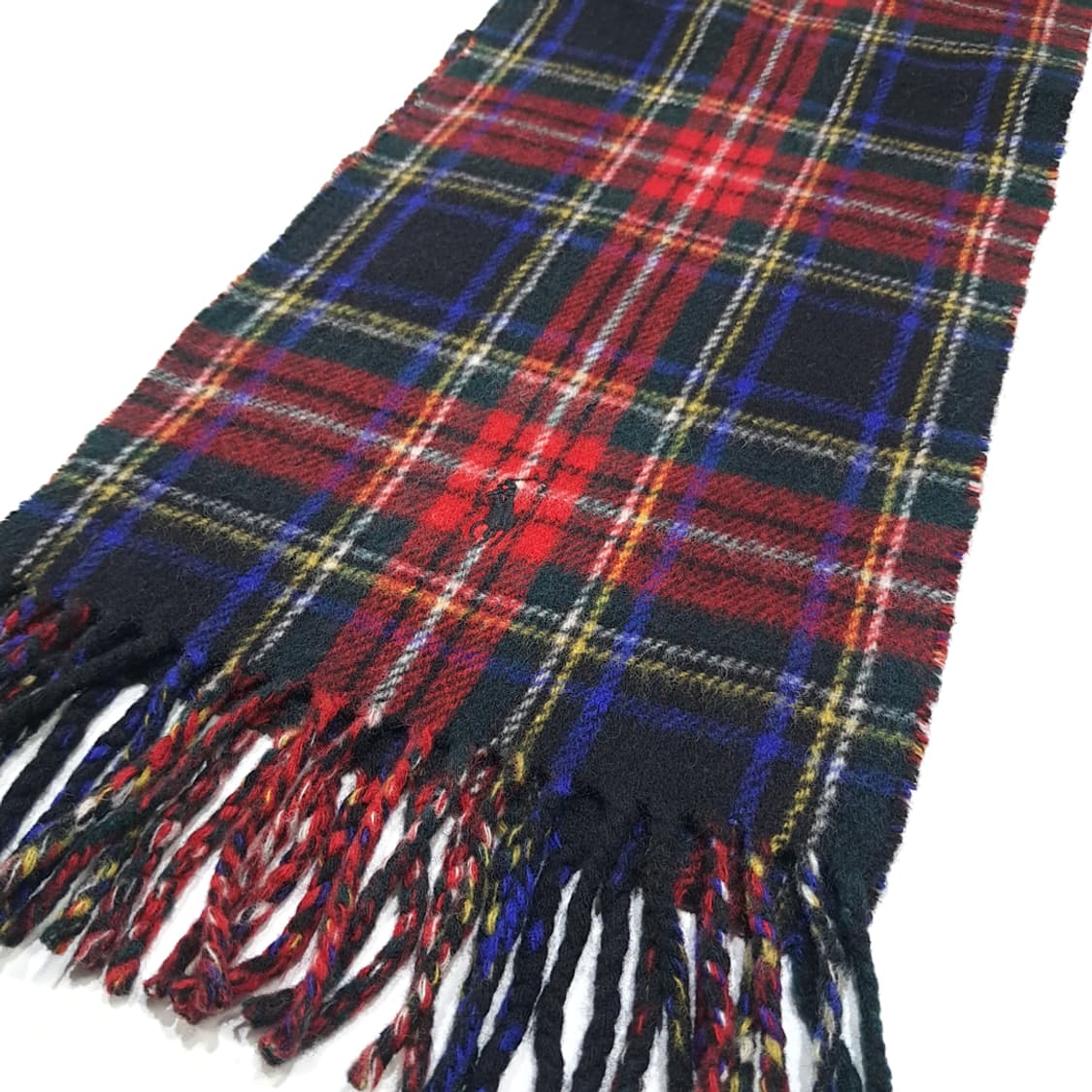 MX596 폴로 90s 이태리판 램스울 타탄체크 레드 머플러 목도리 상품이미지4