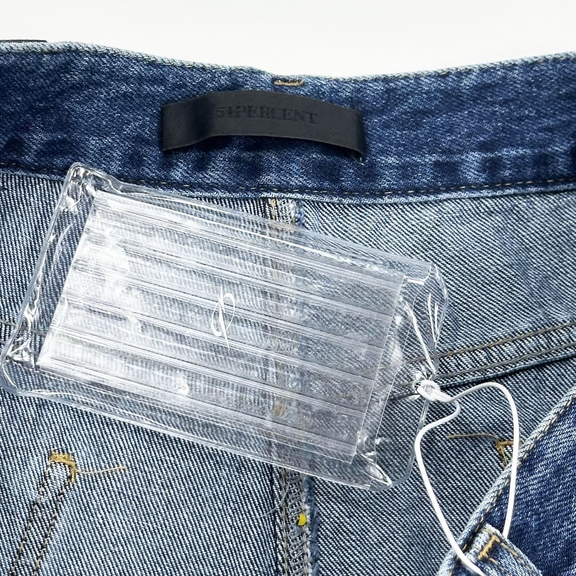 51퍼센트 터널라이닝 절개 와이드 데님 팬츠 (35인치) 상품이미지7