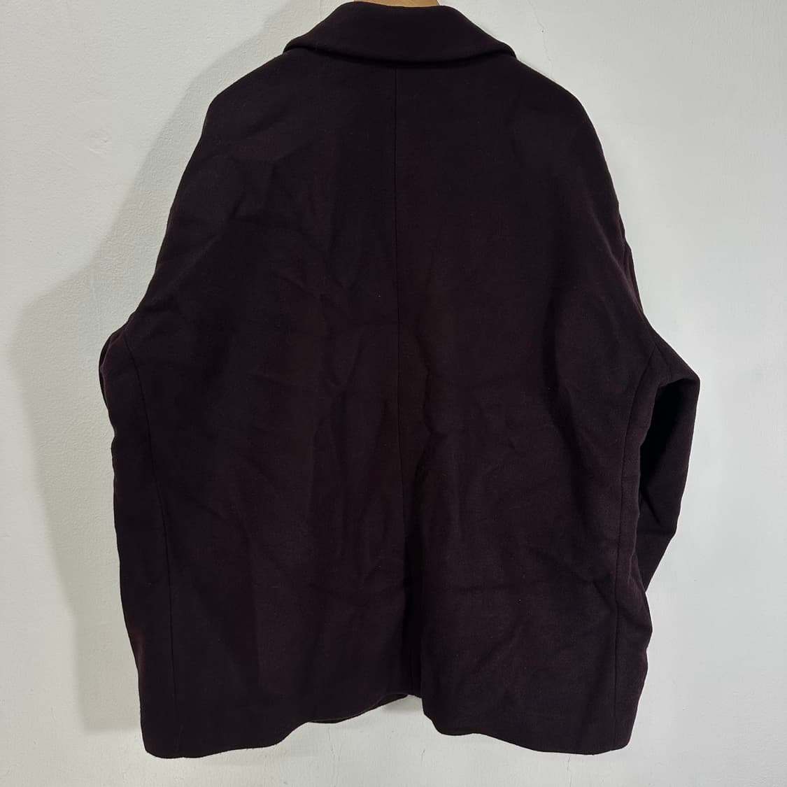 우먼OS 스튜디오톰보이 딥와인색 오버핏 울자켓 상품이미지5