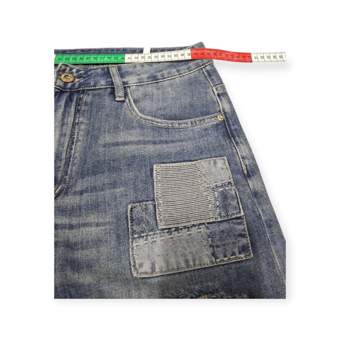 34)SANCHVL 패치워크 데님팬츠 연청 워싱 찢청 스트릿 빈티지 상품이미지9