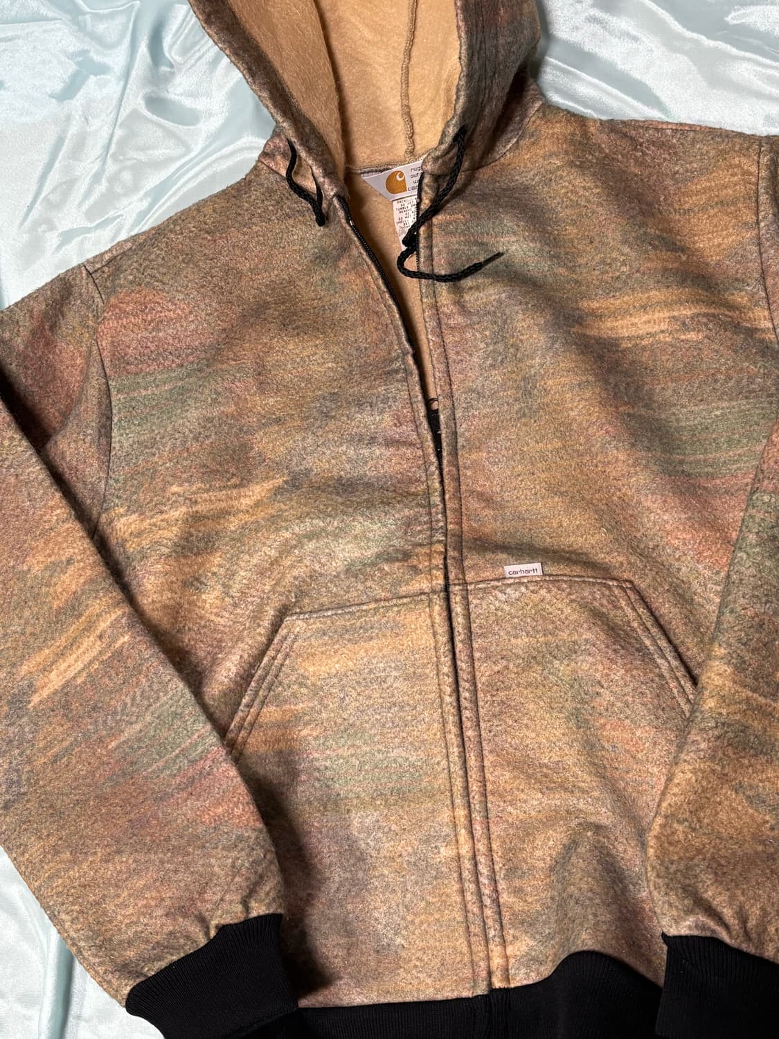 90s USA Carhartt 빈티지 칼하트 아즈텍 워크자켓 후드집업 상품이미지2