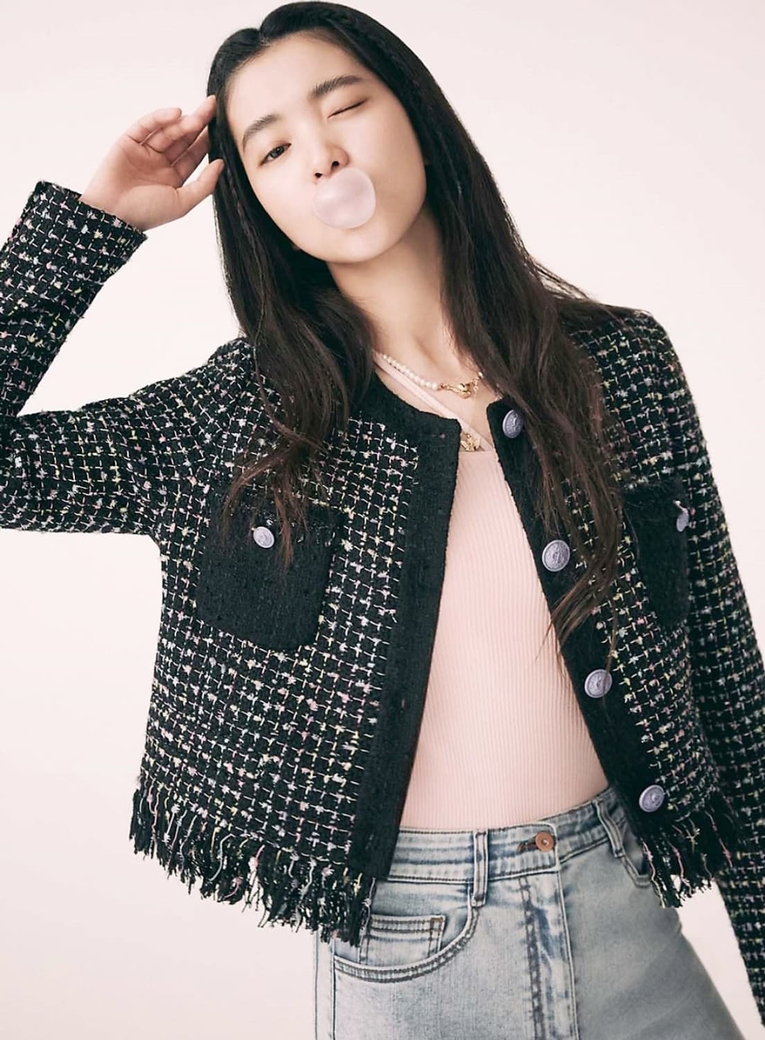 잇미샤 크롭 트위드자켓 55사이즈 상품이미지2