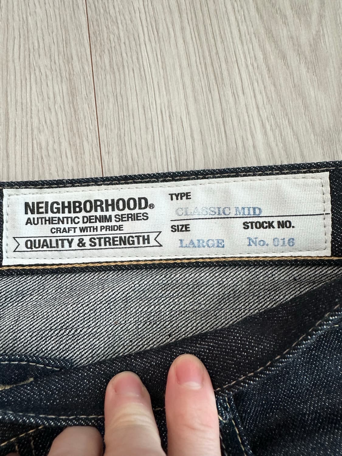 네이버후드 데님 클래식 미드 스트레이트 Large 34 상품이미지3