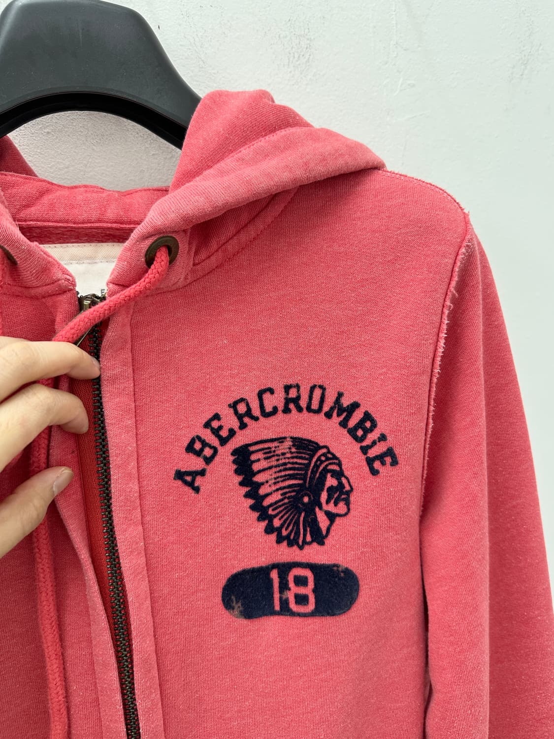 Abercrombie & Fitch hood zip up y2k pink 상품이미지6