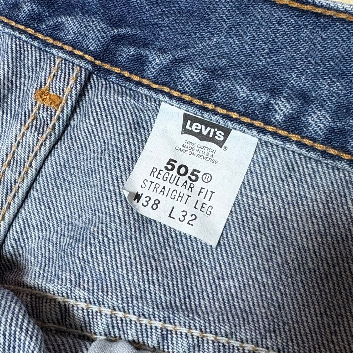 90s USA🇺🇸 리바이스 505 오렌지 탭 블랙 중청 상품이미지3