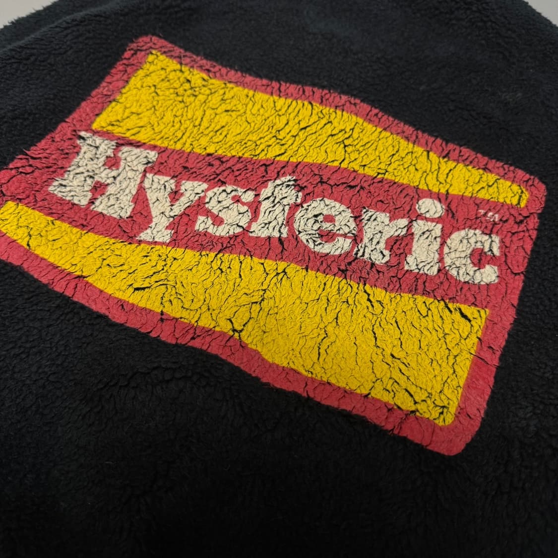 히스테릭글래머 블랙컬러 박스로고 프린트 쉐르파 스타디움 자켓  상품이미지6