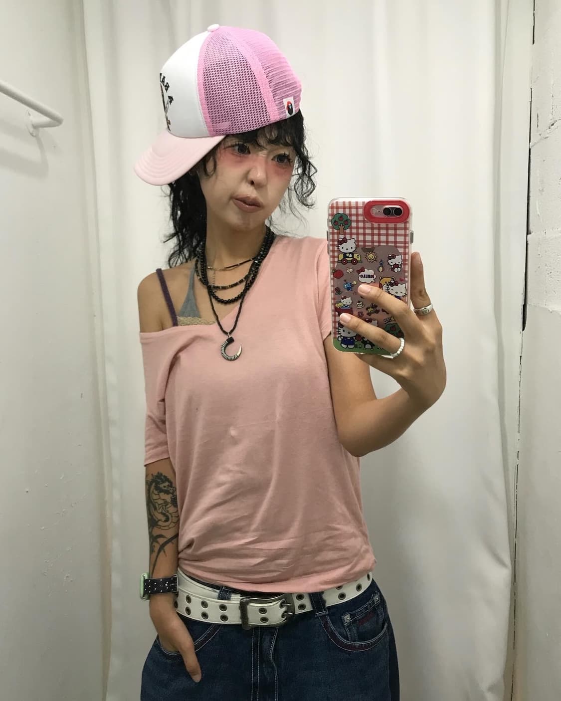 Pirate Bape Pink Mesh Cap 상품이미지3