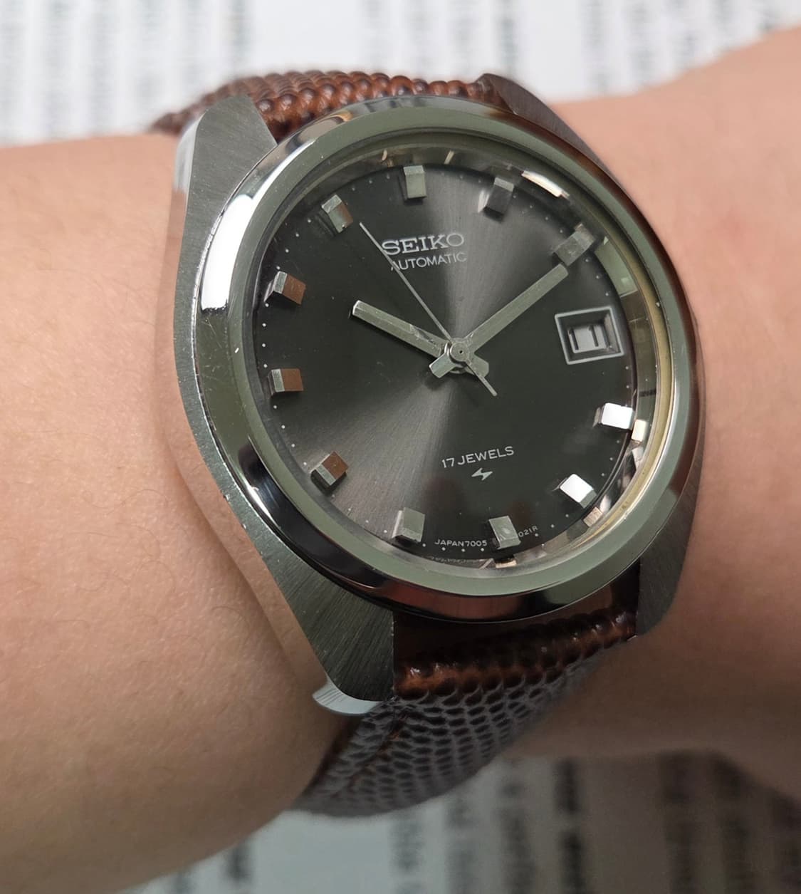 레어] 빈티지 세이코 점보 오리지널 회판 와이드보이 7005 오토매틱 상품이미지9