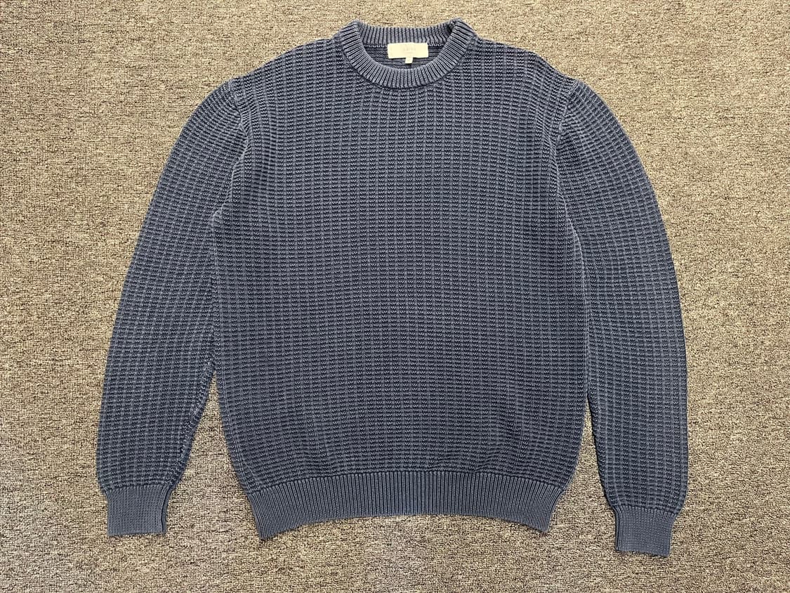 [95~100] B:MING by BEAMS 빔즈 와플 니트 네이비 M  상품이미지1