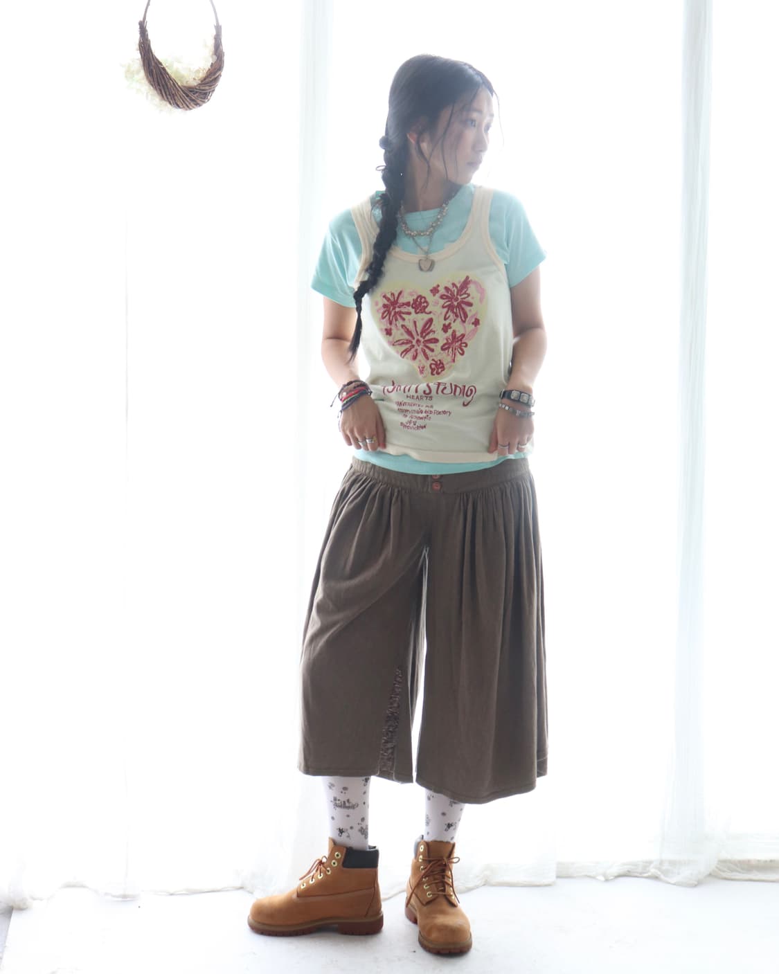 [45rpm] Butter Yellow Hearts Tank Top 상품이미지6