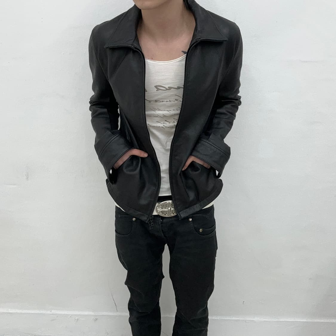 No id leather jacket 상품이미지3