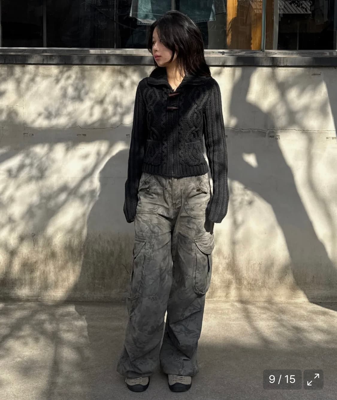 스컬프터 케이블 가디건 차콜 S Two Way Cable Cardigan 상품이미지4