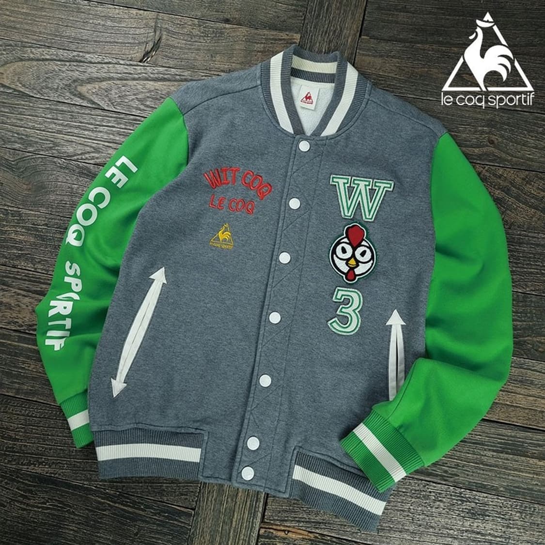 [르꼬끄] 멀티 패치 스웻 바시티 자켓 M19112 상품이미지1