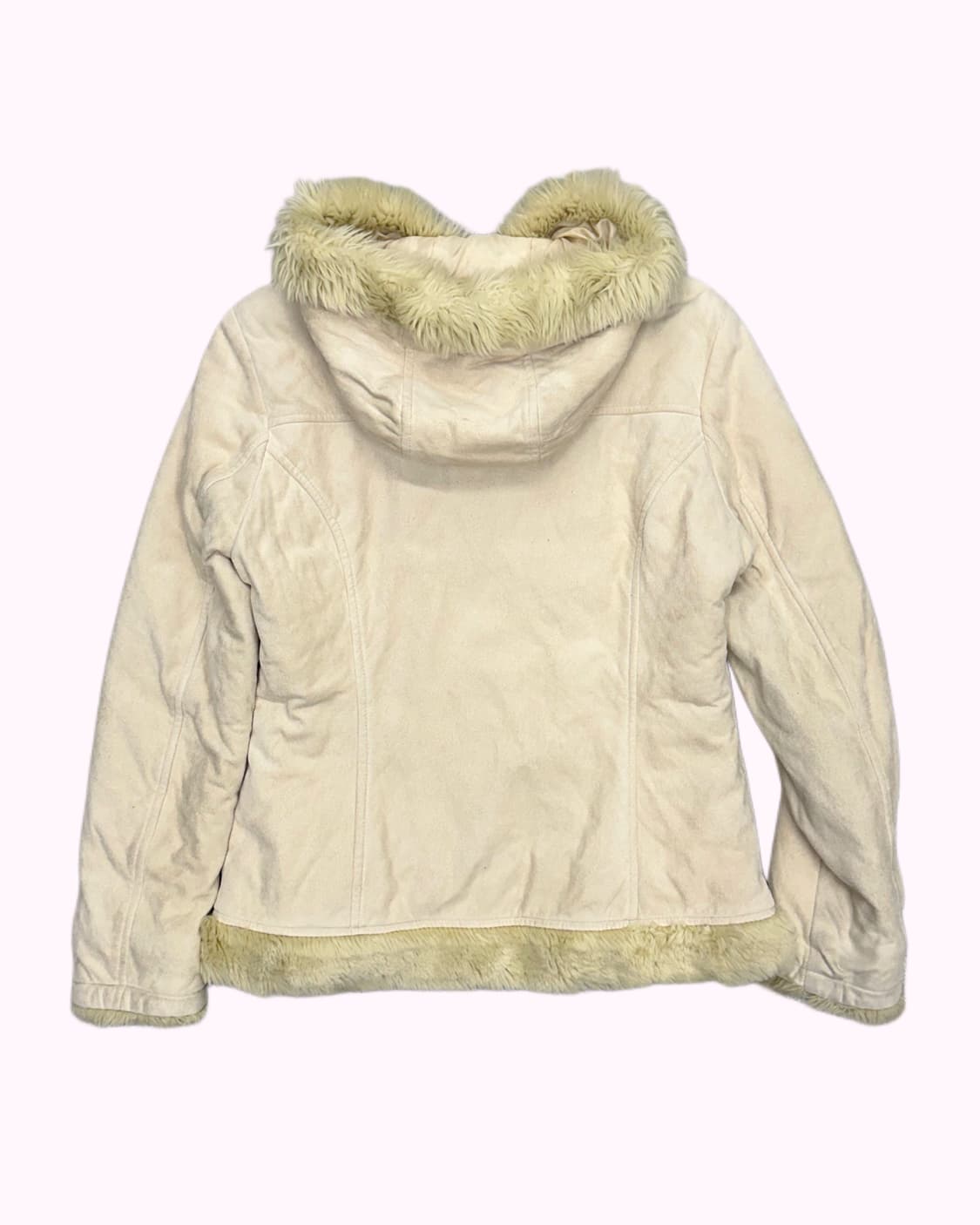 light beige shearling hood jacket 상품이미지4