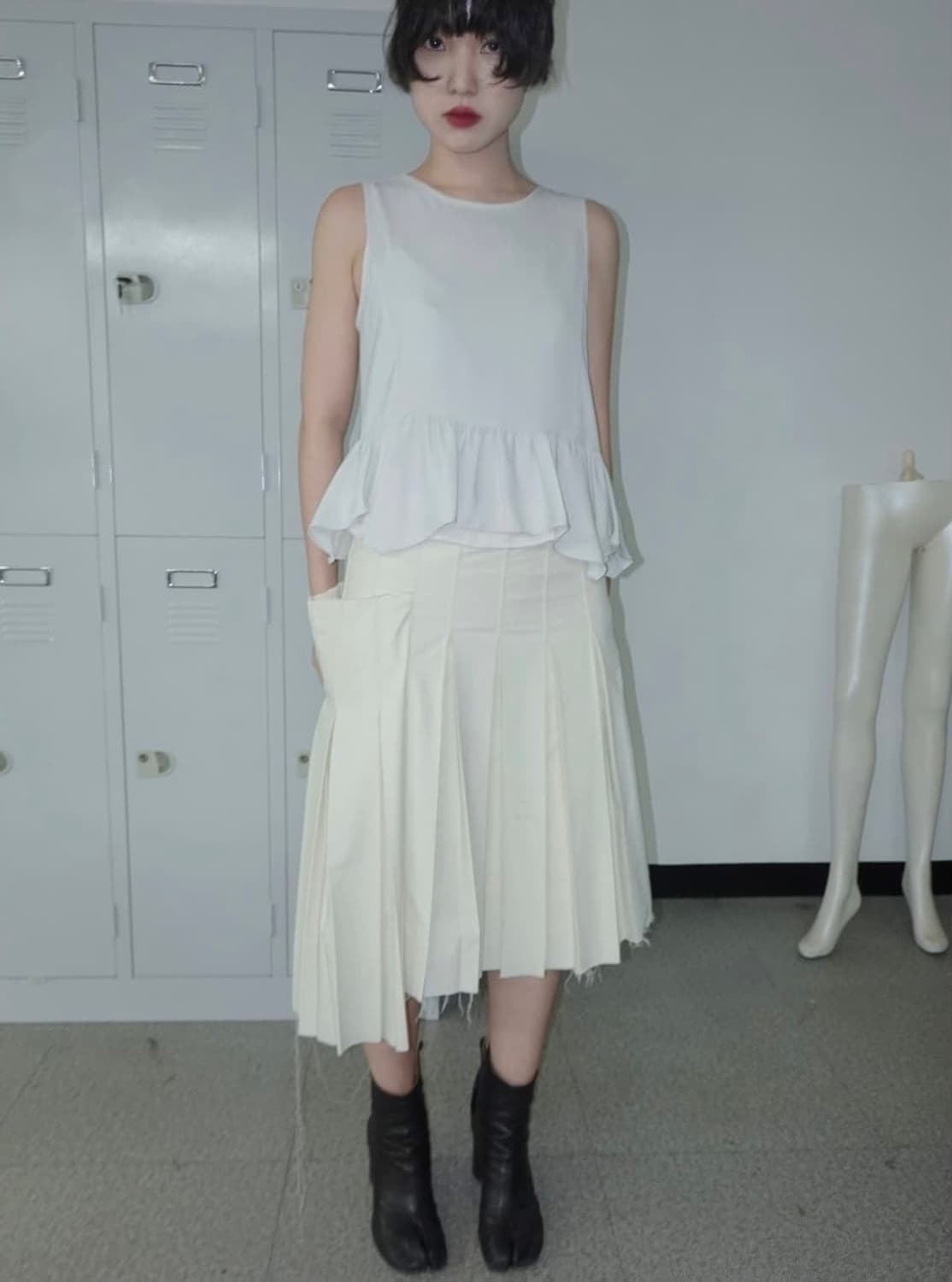 Exclusive habitat unbalance pleats skirt 상품이미지2