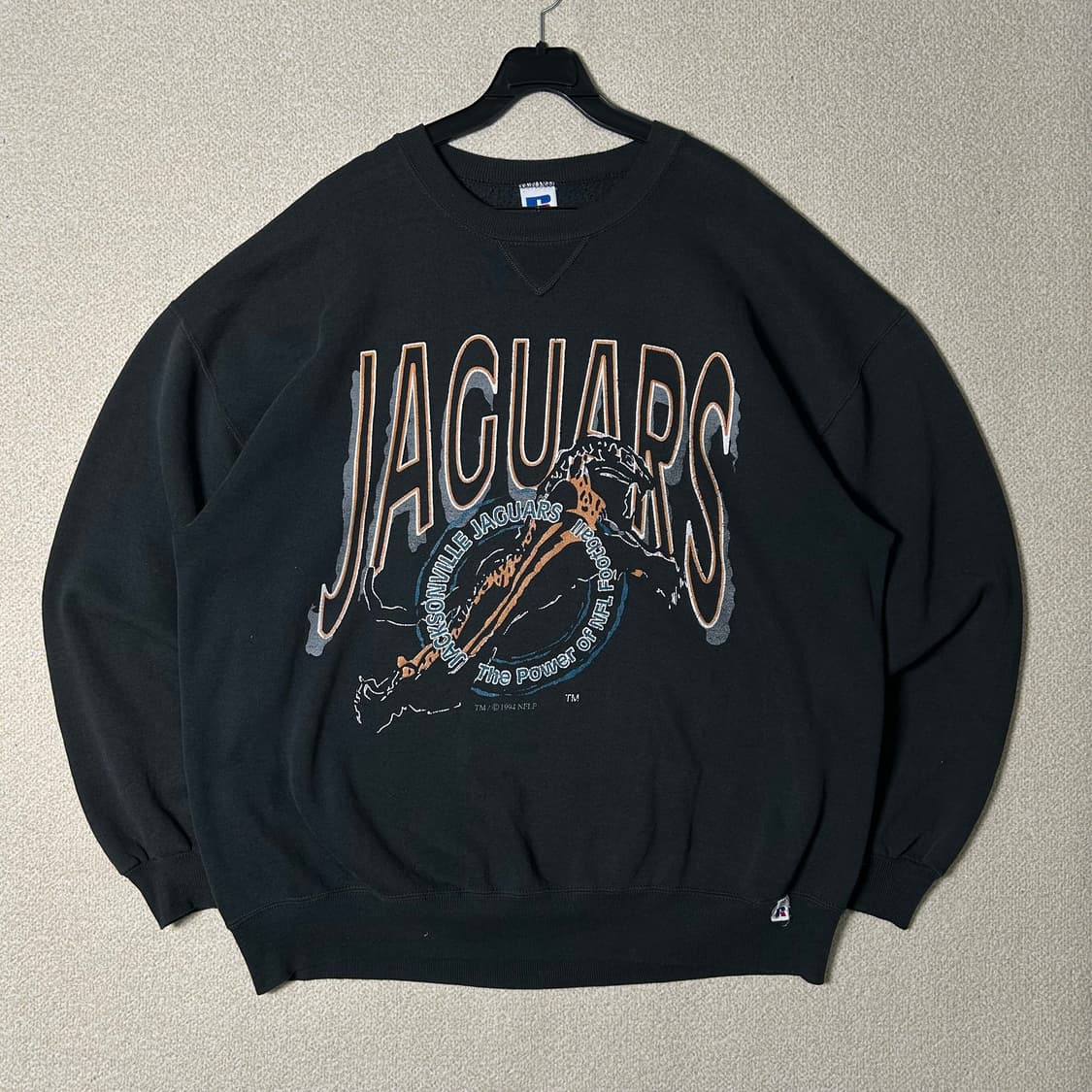  (XL) 90s USA 러셀 잭슨빌 재규어스 스웻 맨투맨 상품이미지1