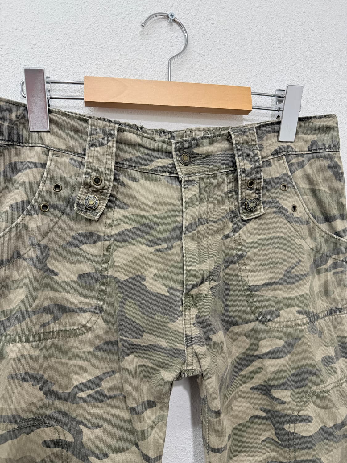 빈티지 카모플라쥬 와이드 카프리 팬츠 상품이미지3