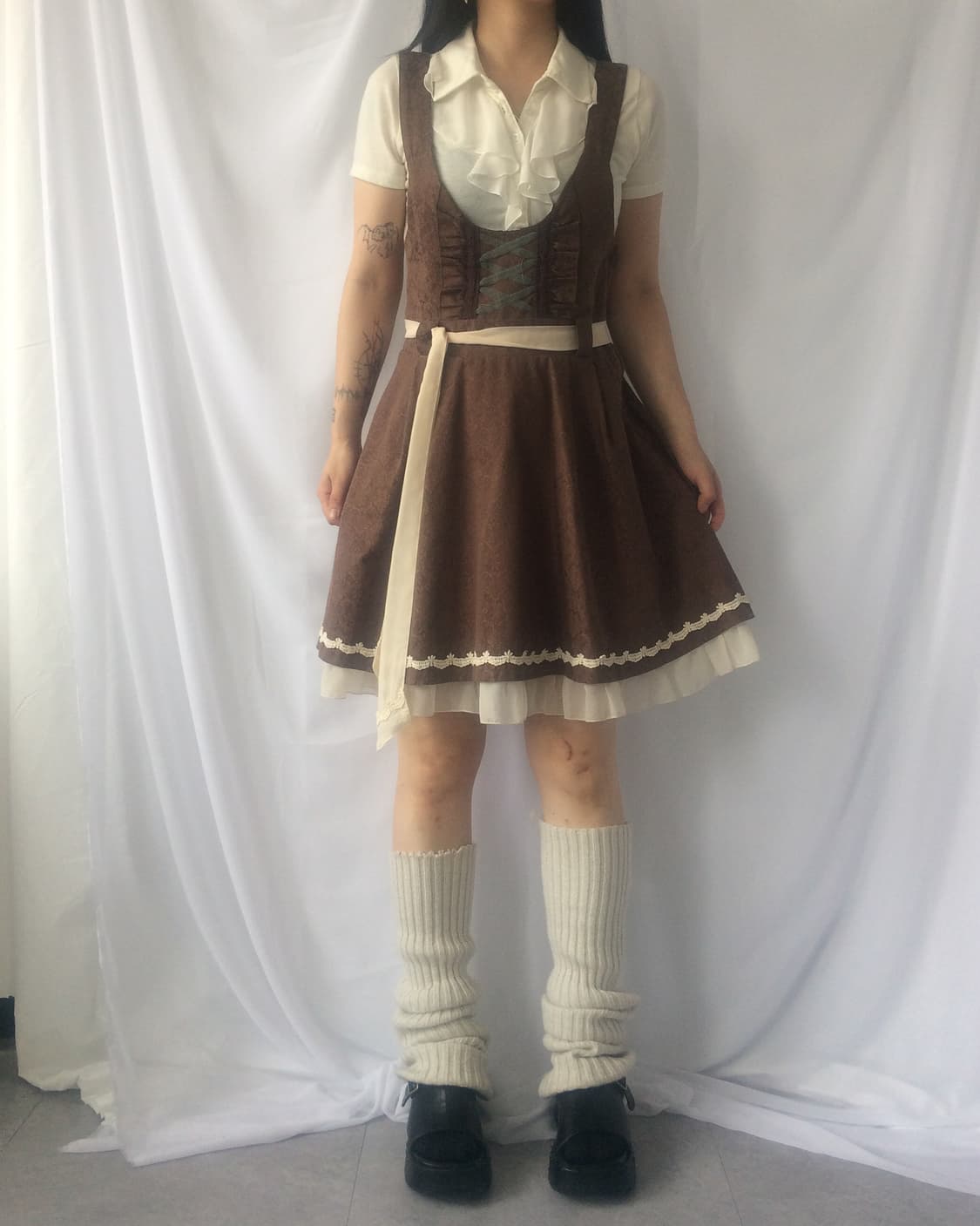 Ornament pattern suspender onepiece 상품이미지7