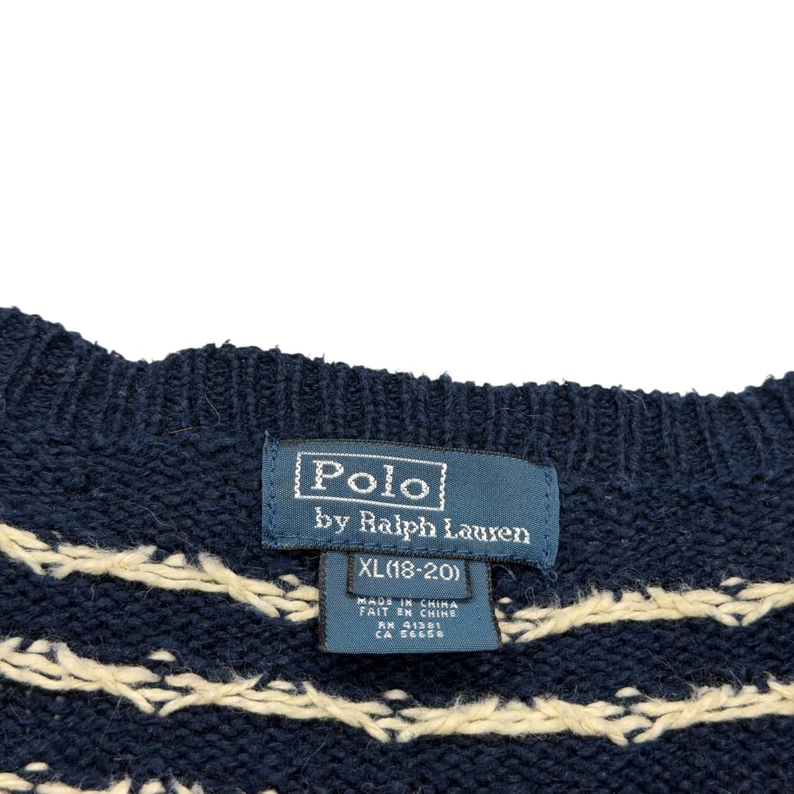 폴로 랄프로렌 빈티지 노르딕 패턴 스웨터 니트 네이비 XL 상품이미지2