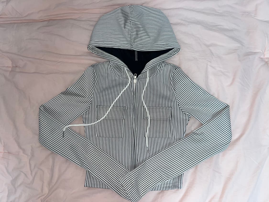 쉬인 줄무늬 후드 집업 상품이미지1