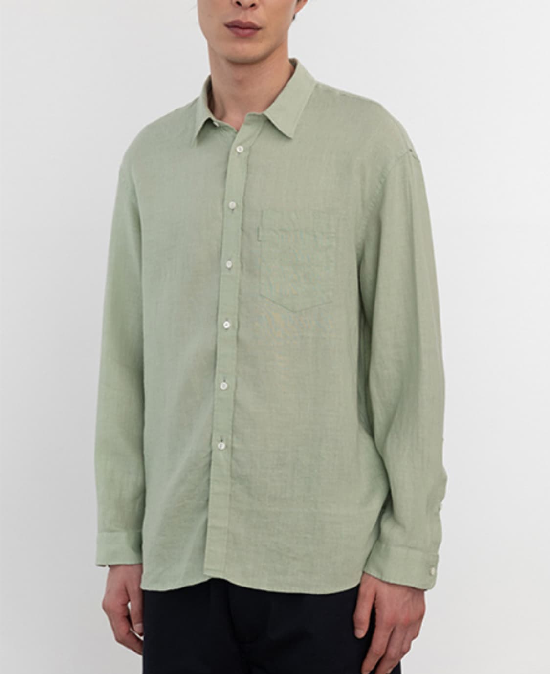 [새상품] 포터리 린넨 컴포트 셔츠 라이트 그린 상품이미지7