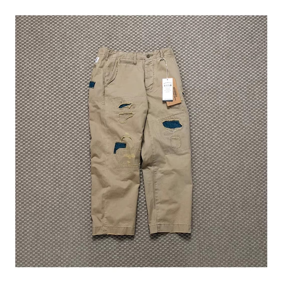 ️️️♦️ COZY / 러기드 코튼 패치워크 빈티지 치노 와이드 팬츠 상품이미지10
