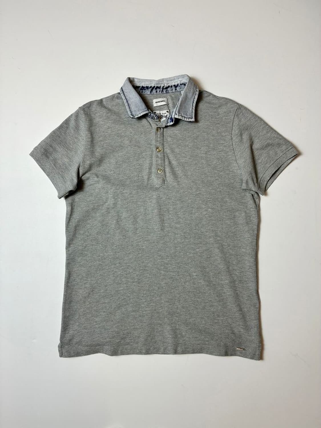 디젤 00's 스틸로고 데님 카라 반팔 티셔츠 PN9191 상품이미지1
