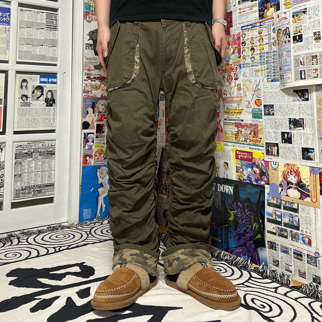 JPN 카모 셔링 코튼 팬츠 상품이미지1