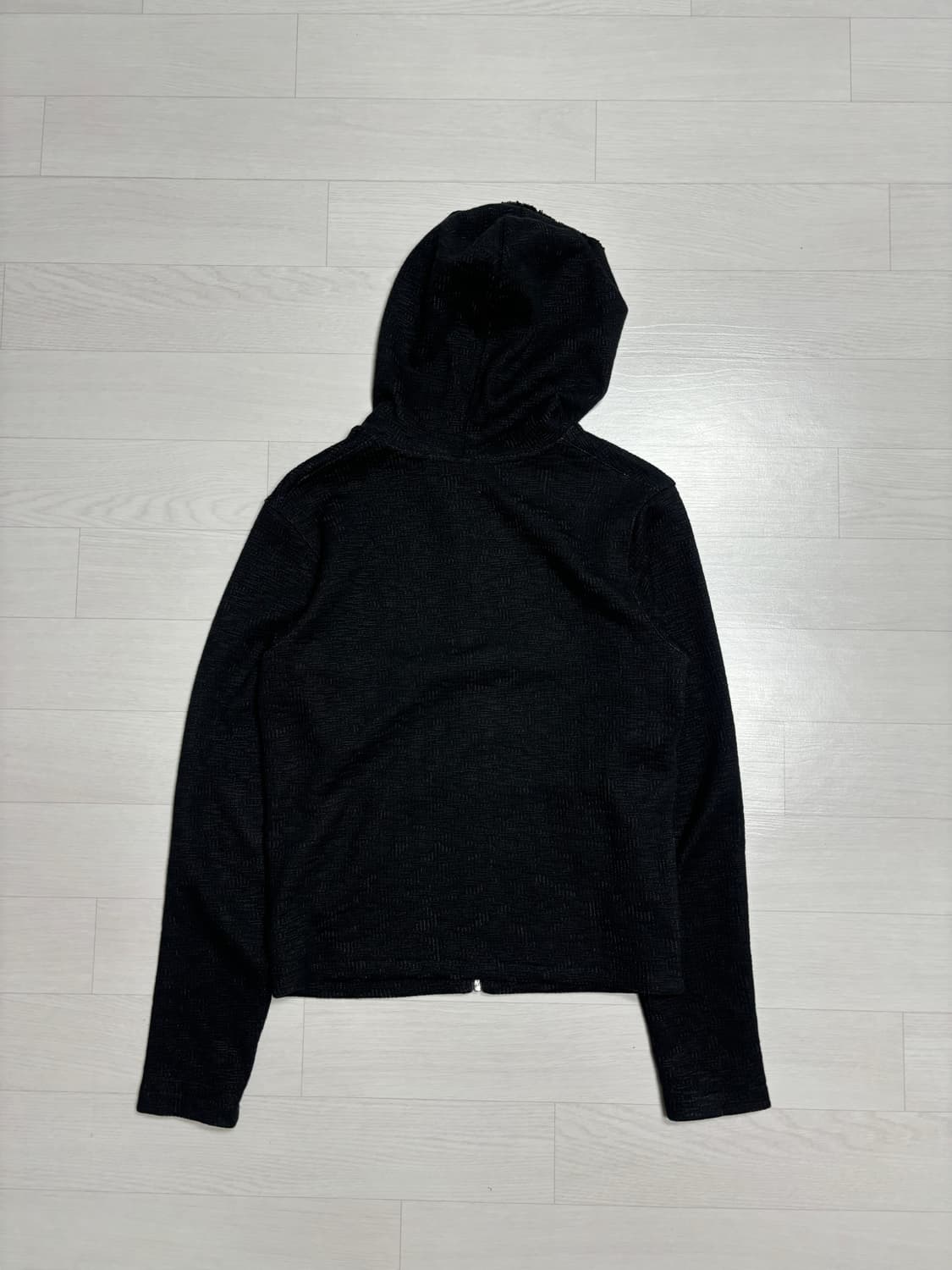 모노프리베 텍스쳐 후드집업 블랙 상품이미지7