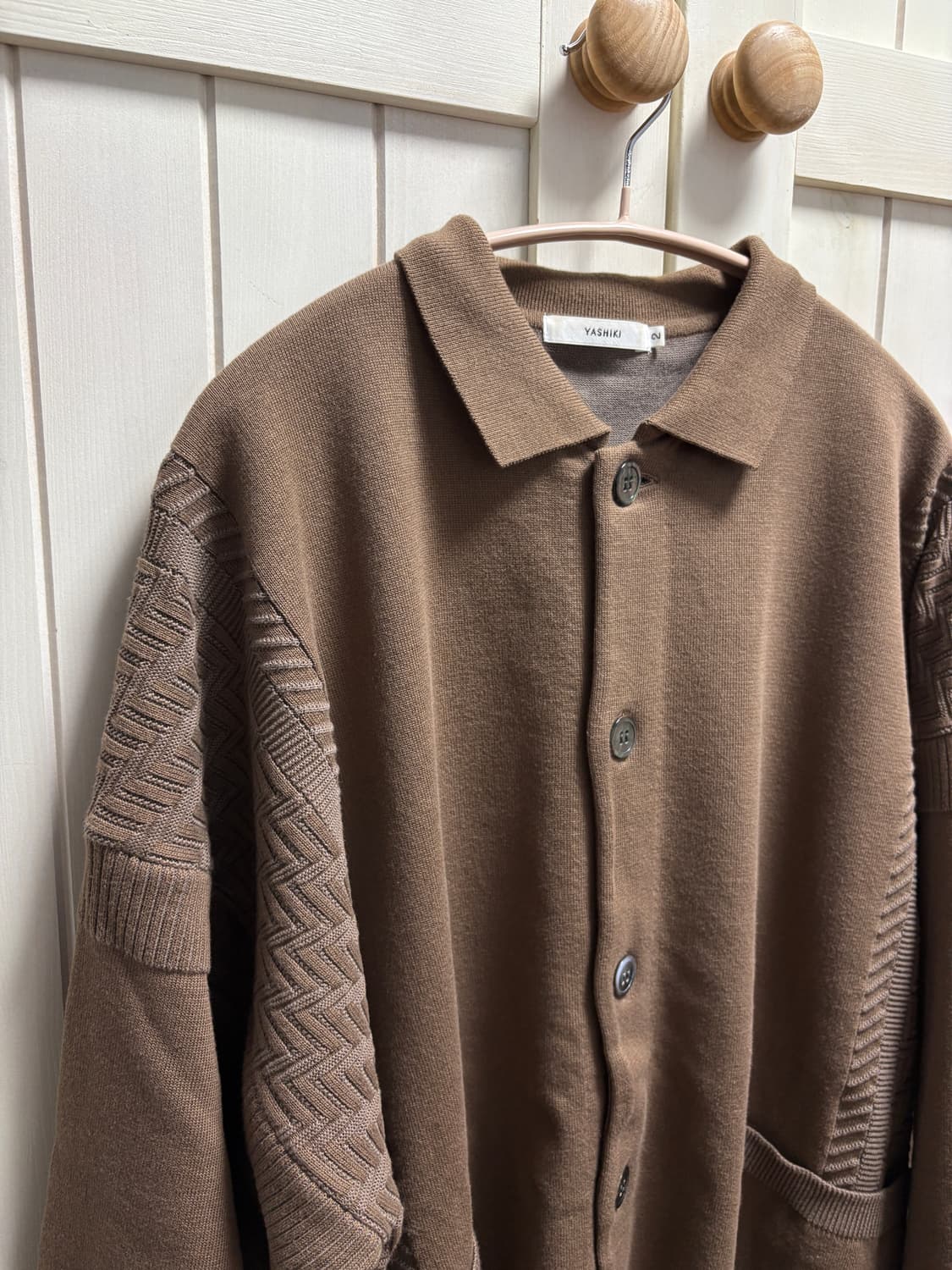 야시키 니트 가디건 브라운 2사이즈 상품이미지3