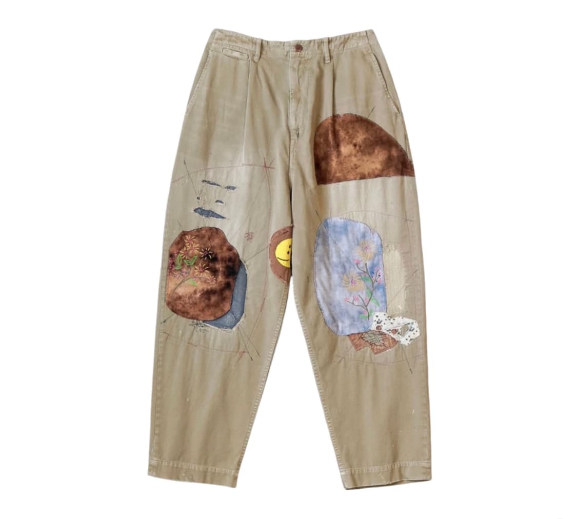 캐피탈 카츠라기 하이 웨이스트 님 팬츠 베이지 상품이미지1