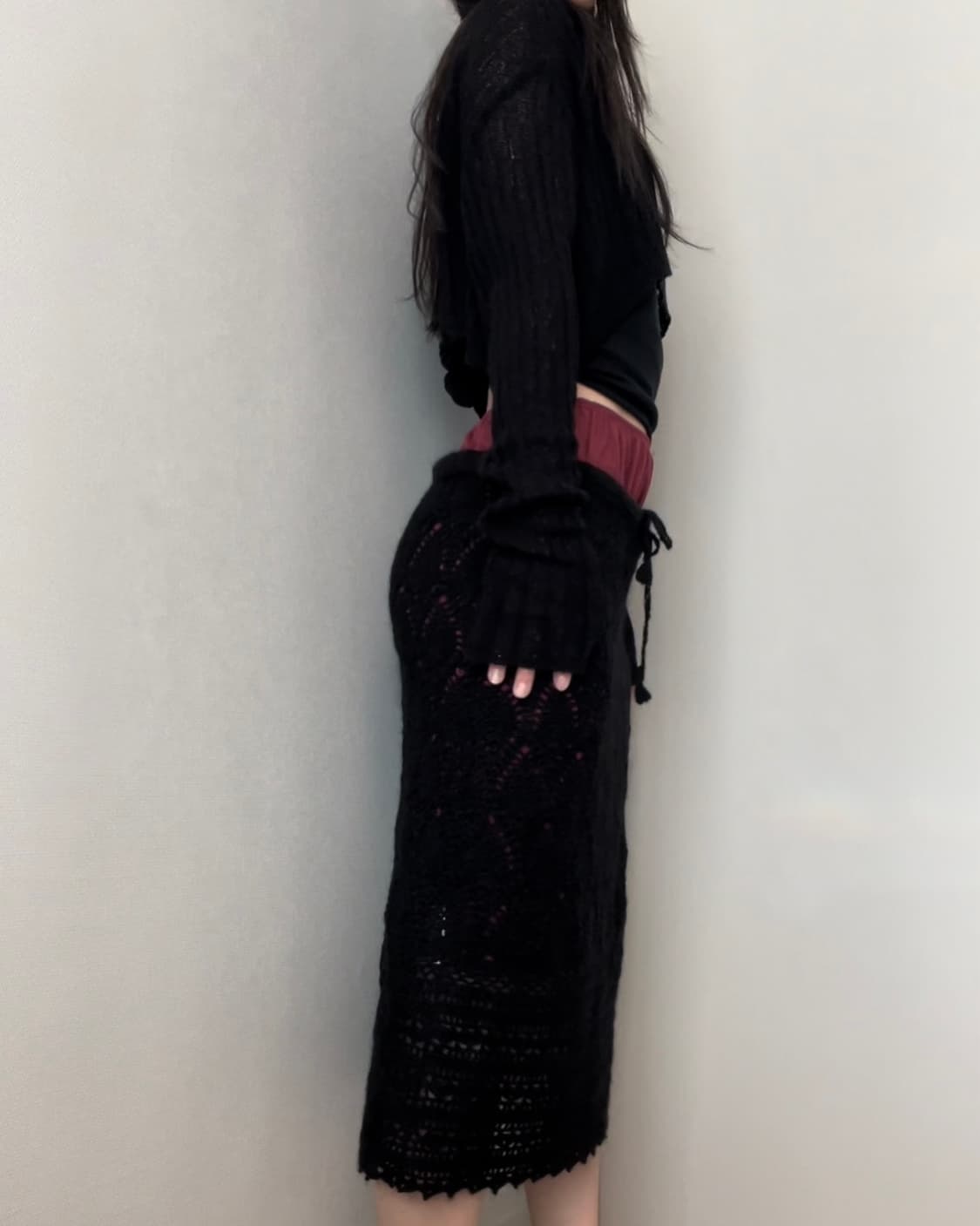 black+wine layered skirt set 상품이미지2