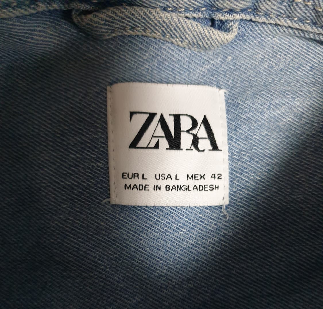 자라 데님셔츠 연청 (L) 상품이미지2