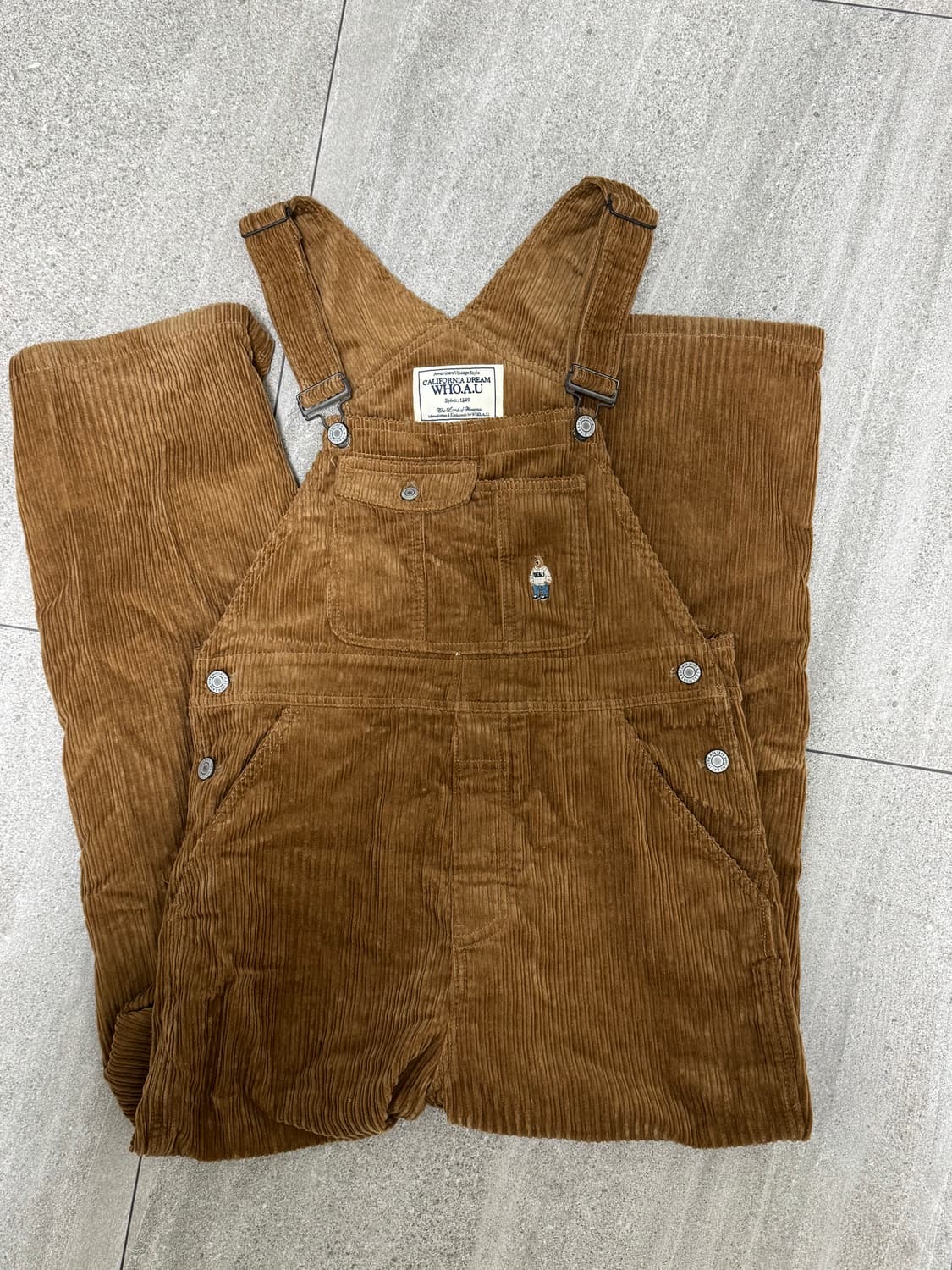 후아유 브라운 골지 오버롤 상품이미지1