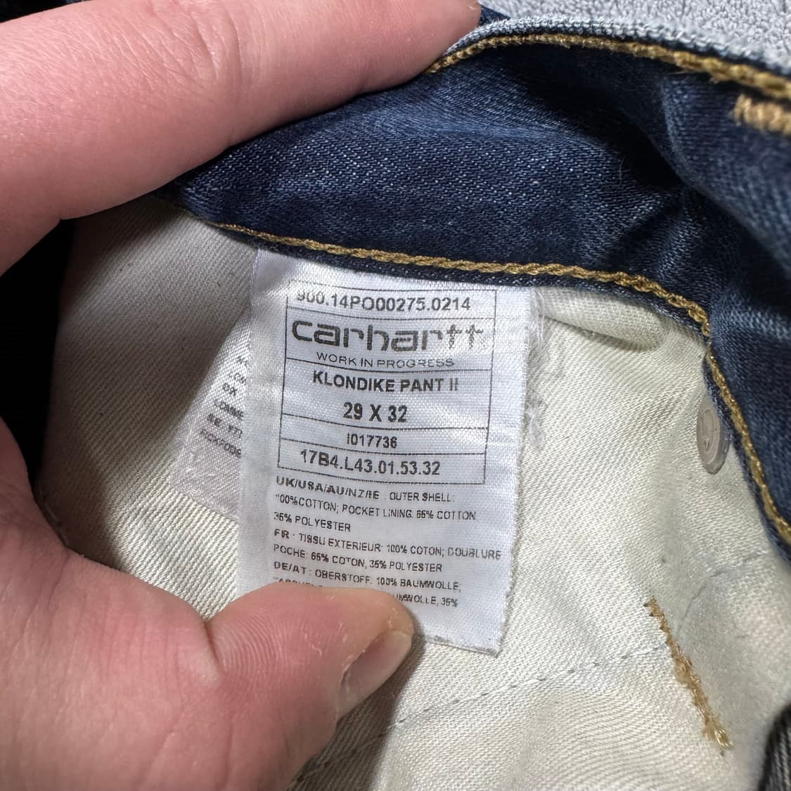 칼하트 Klondike pant ll 데님 팬츠 29 상품이미지5