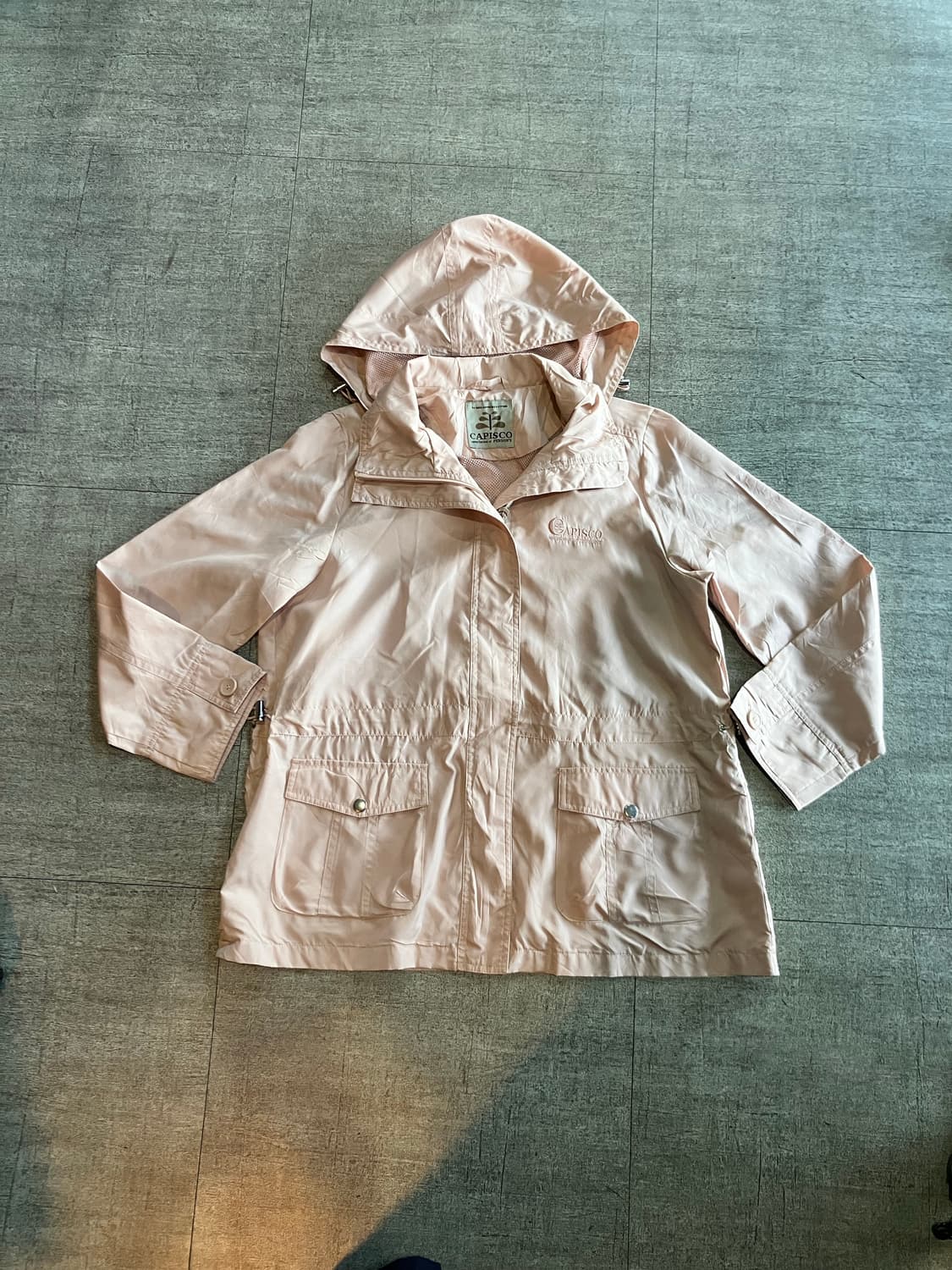 일본빈티지 Capisco 올드스쿨아메카지 윈드스토퍼 바람막이 핑크 상품이미지1